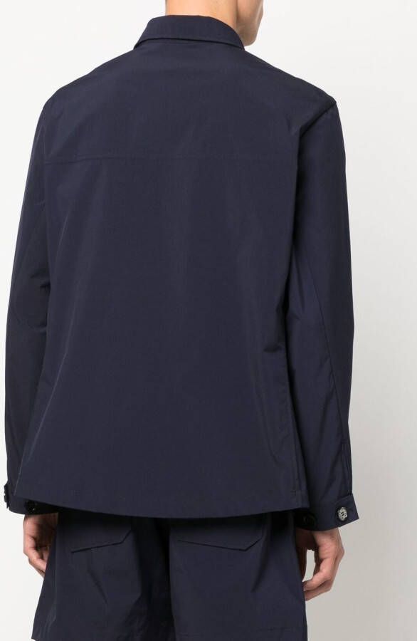 Mackintosh Shirtjack met logopatch Blauw