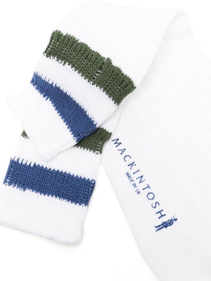 Mackintosh Sokken met gestreepte afwerking Wit