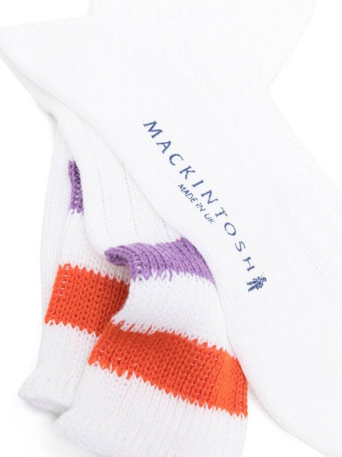 Mackintosh Sokken met gestreepte afwerking Wit