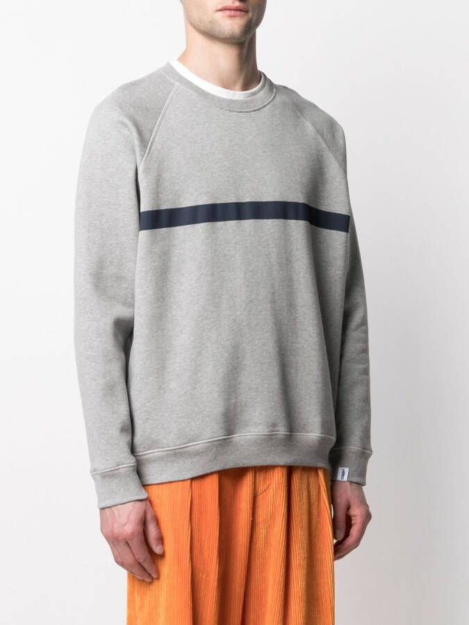 Mackintosh Sweater met horizontale streep Grijs