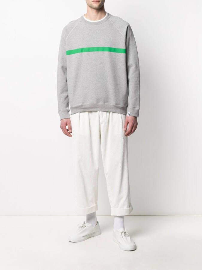 Mackintosh Sweater met horizontale streep Grijs