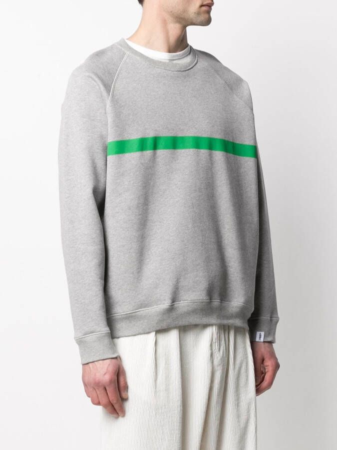 Mackintosh Sweater met horizontale streep Grijs