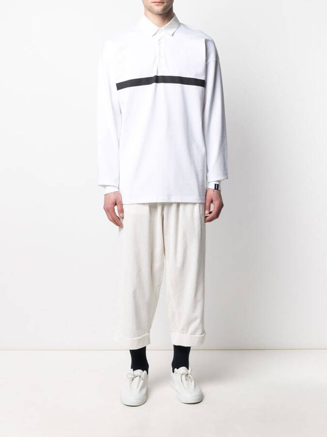 Mackintosh Sweater met horizontale streep Wit