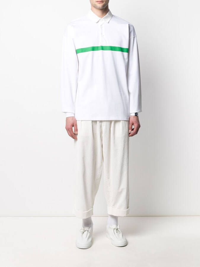 Mackintosh Sweater met horizontale streep Wit
