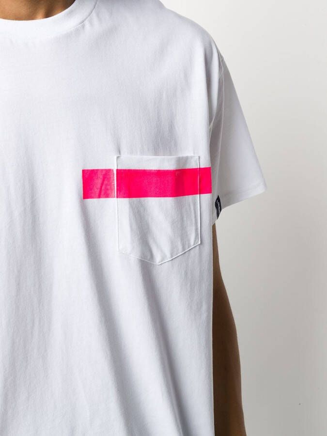 Mackintosh T-shirt met gestreept detail Wit