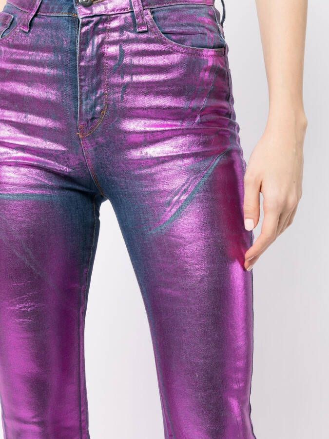 Madison.Maison Jeans met metallic-effect Roze