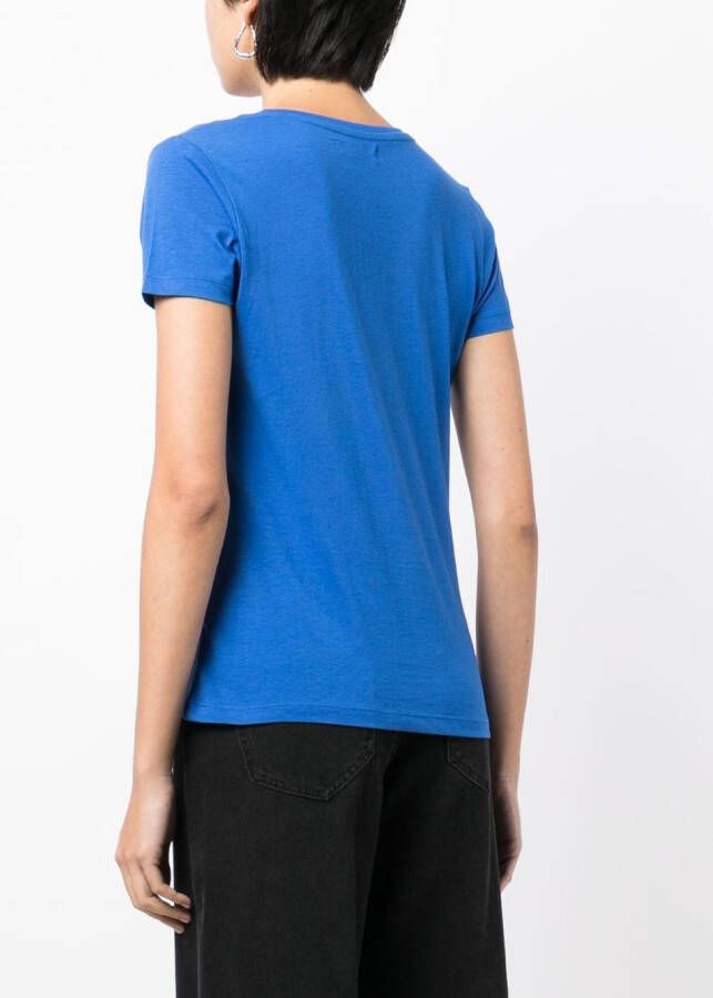 Madison.Maison T-shirt met kapmouwen Blauw