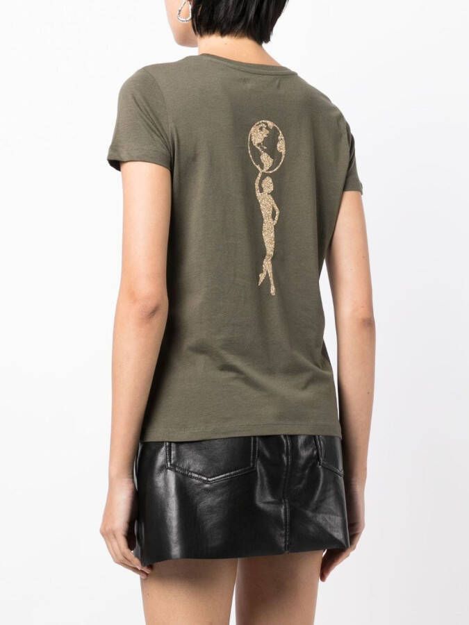 Madison.Maison T-shirt met logoprint Groen