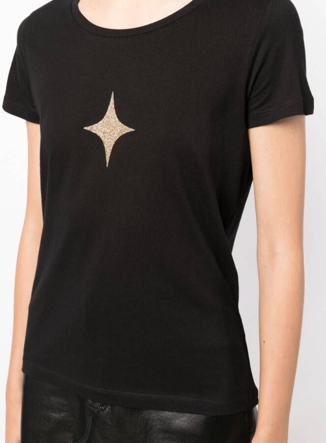 Madison.Maison T-shirt met sterrenprint Zwart