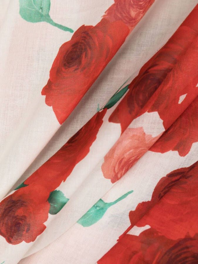 Magda Butrym Sjaal met bloemenprint Beige