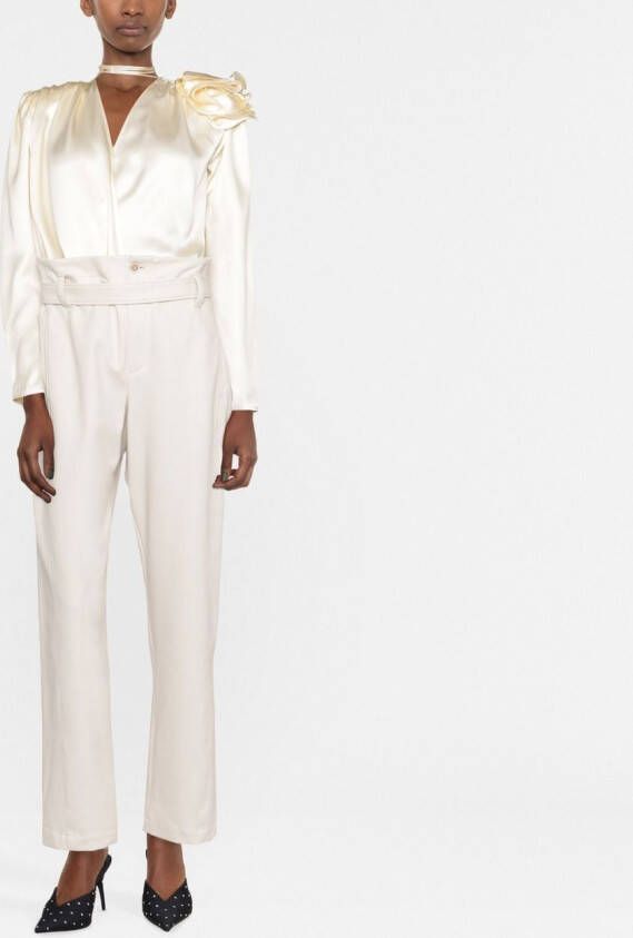 Magda Butrym Gedrapeerde blouse Beige