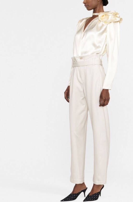 Magda Butrym Gedrapeerde blouse Beige