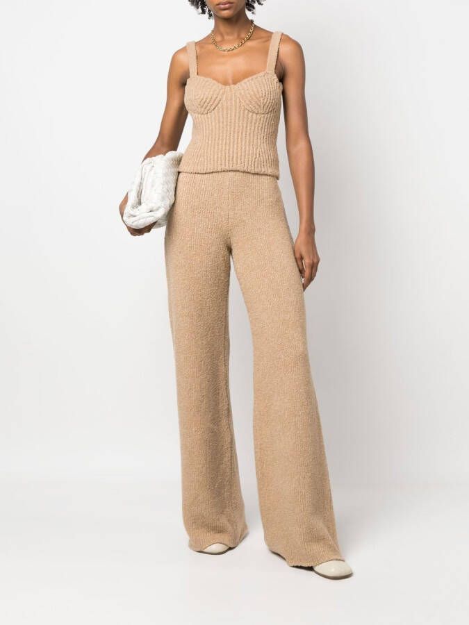 Magda Butrym Geribbelde tanktop Beige
