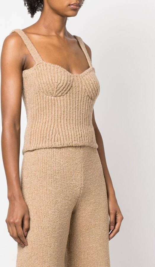 Magda Butrym Geribbelde tanktop Beige