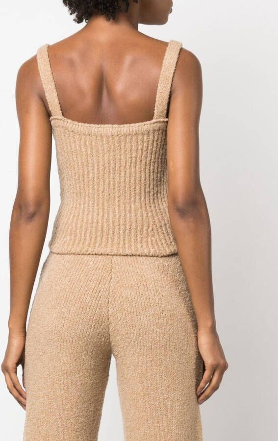 Magda Butrym Geribbelde tanktop Beige