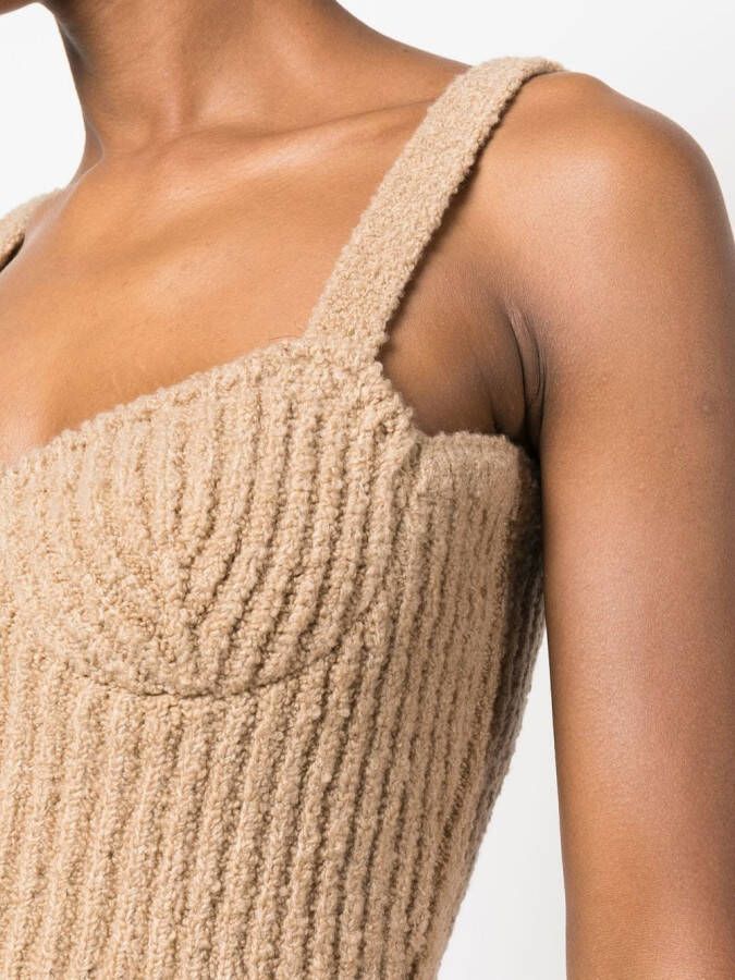 Magda Butrym Geribbelde tanktop Beige