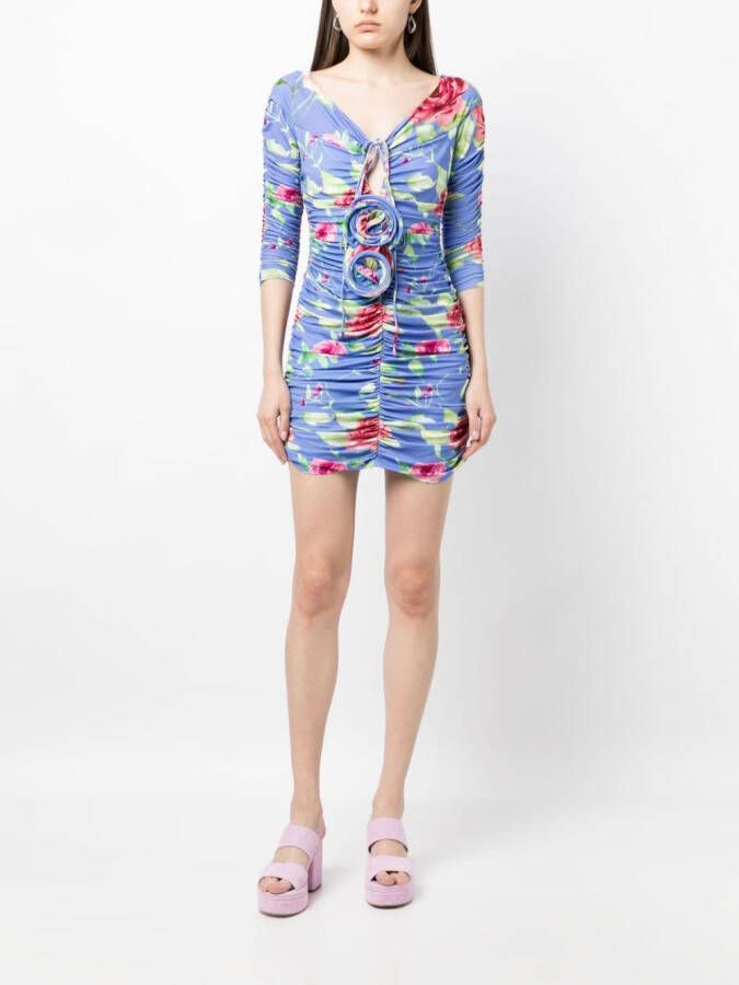 Magda Butrym Jurk met bloemenpatch Paars