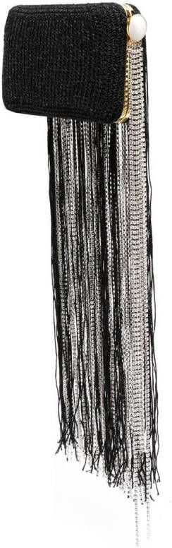 Magda Butrym Lelia clutch met franje Zwart