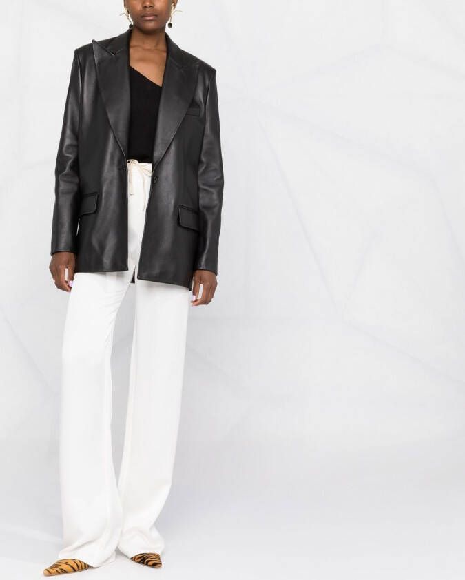 Magda Butrym Leren blazer Zwart