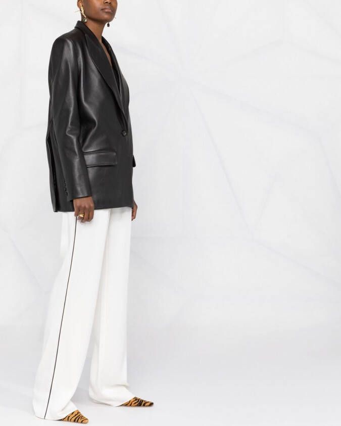 Magda Butrym Leren blazer Zwart