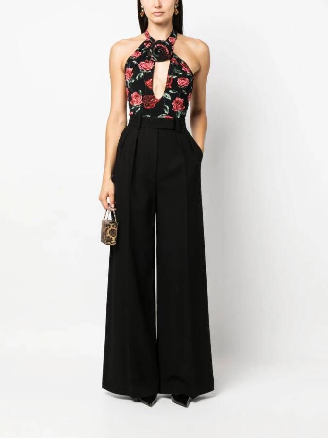 Magda Butrym Playsuit met bloemenprint Zwart