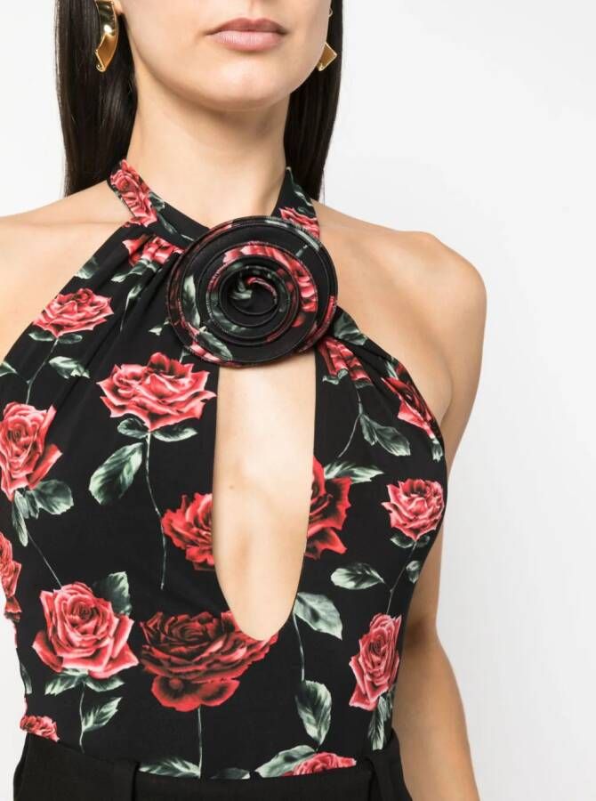 Magda Butrym Playsuit met bloemenprint Zwart