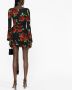 Magda Butrym Midi-jurk met rozenprint Zwart - Thumbnail 4