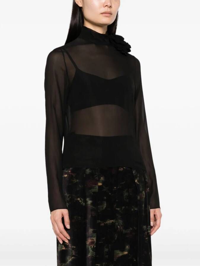 Magda Butrym Semi-doorzichtige blouse Zwart