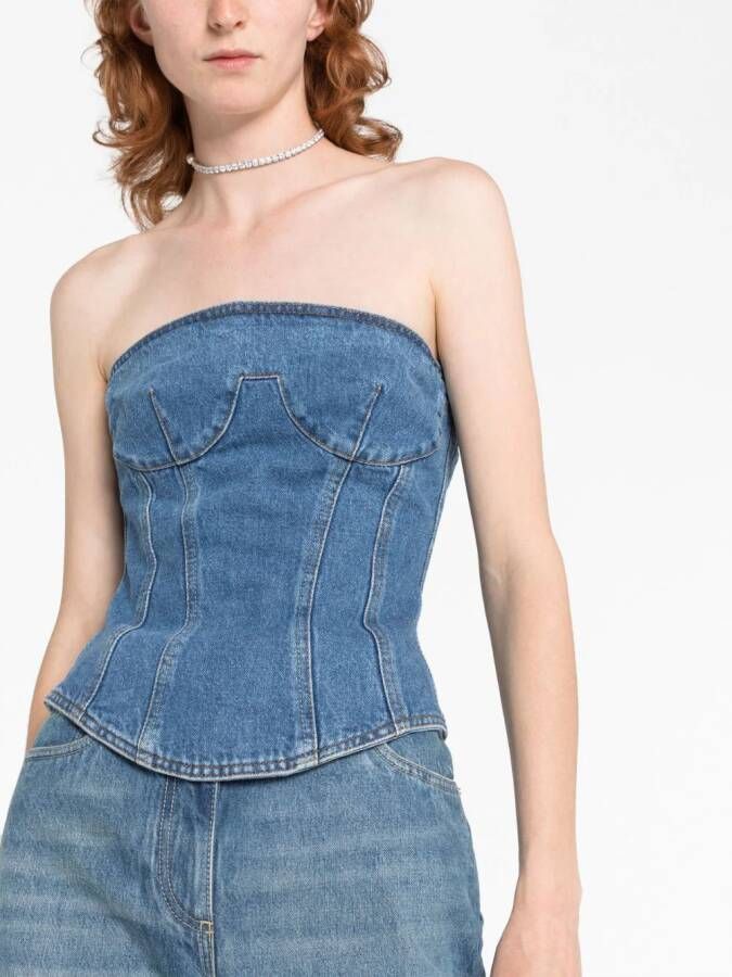 Magda Butrym Strapless korset Blauw