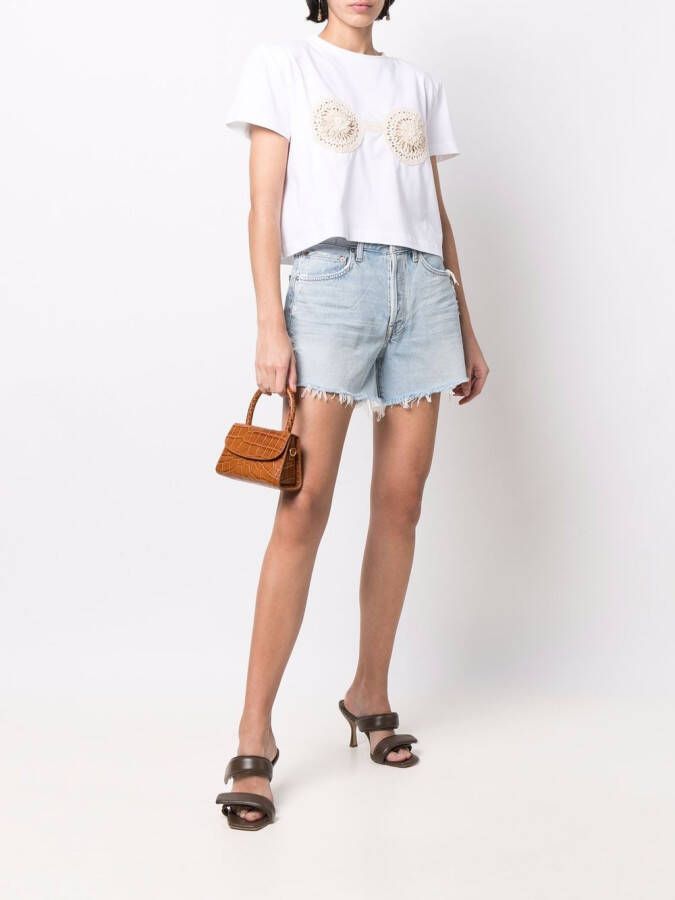 Magda Butrym T-shirt met gehaakt detail Wit