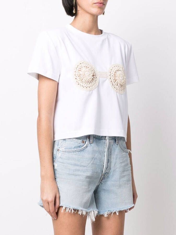 Magda Butrym T-shirt met gehaakt detail Wit
