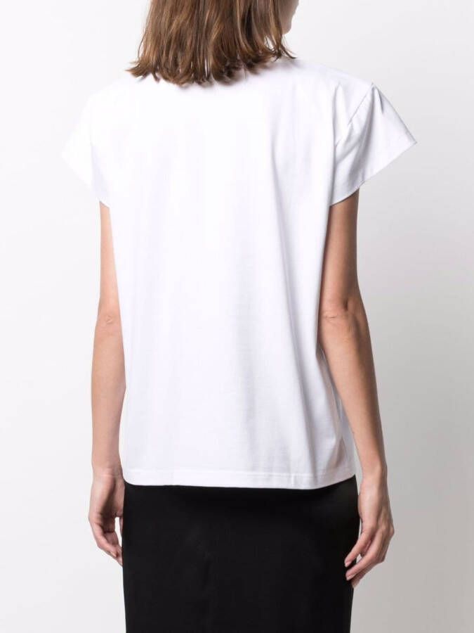 Magda Butrym T-shirt met schoudervullingen Wit