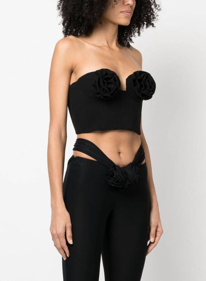 Magda Butrym Top met bloemenpatch Zwart