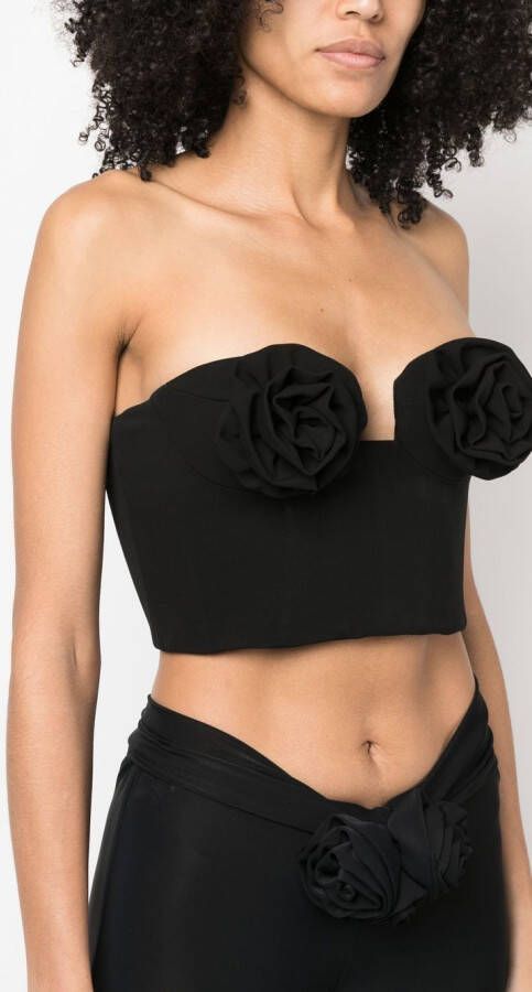 Magda Butrym Top met bloemenpatch Zwart