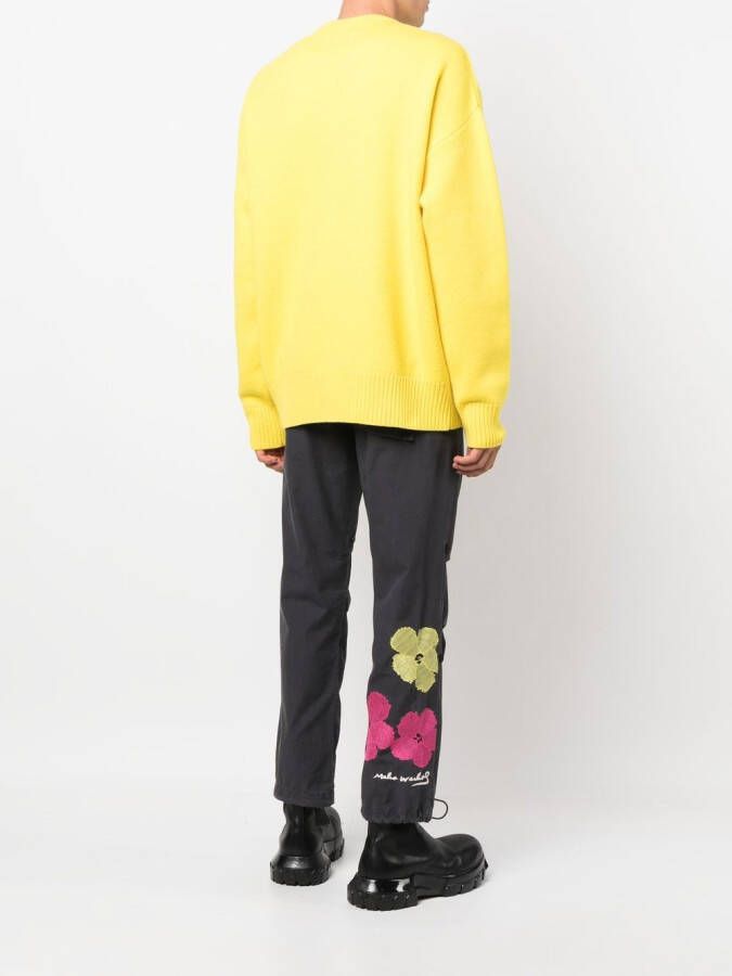 Maharishi Broek met bloemenprint Zwart