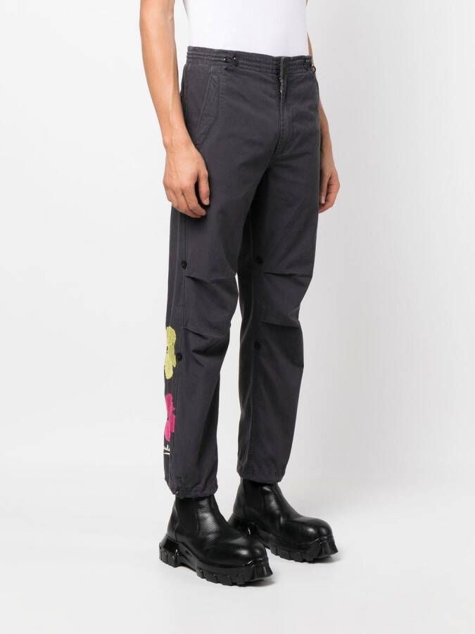 Maharishi Broek met bloemenprint Zwart