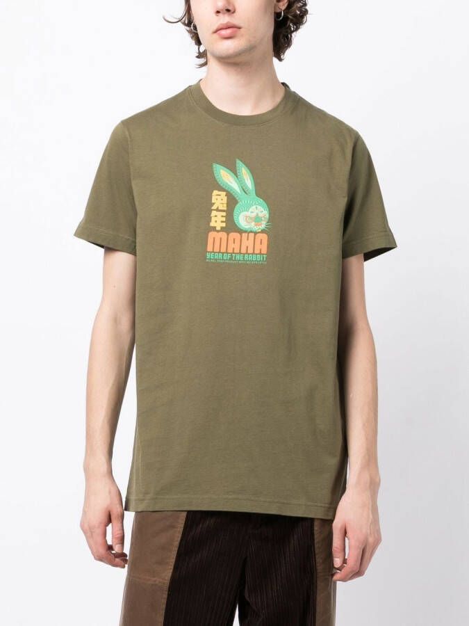Maharishi T-shirt met grafische print Groen