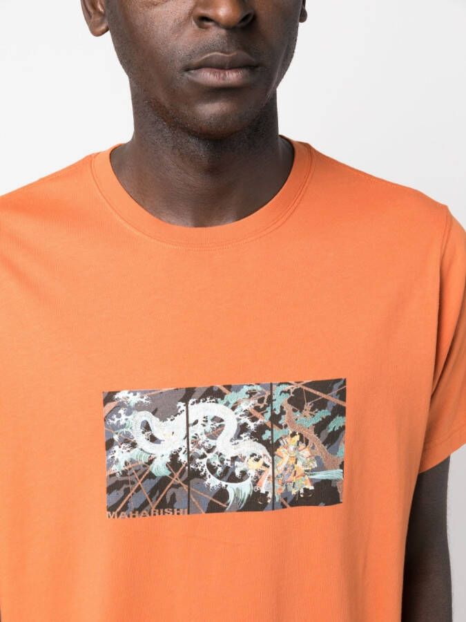 Maharishi T-shirt met print Oranje