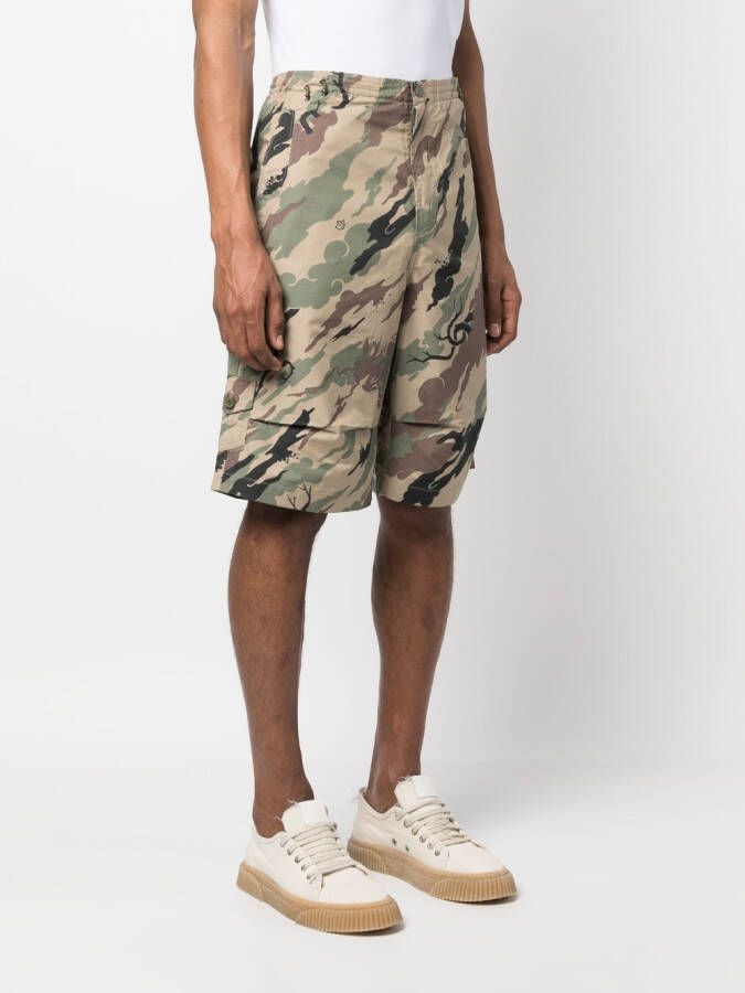Maharishi Shorts met camouflageprint Beige