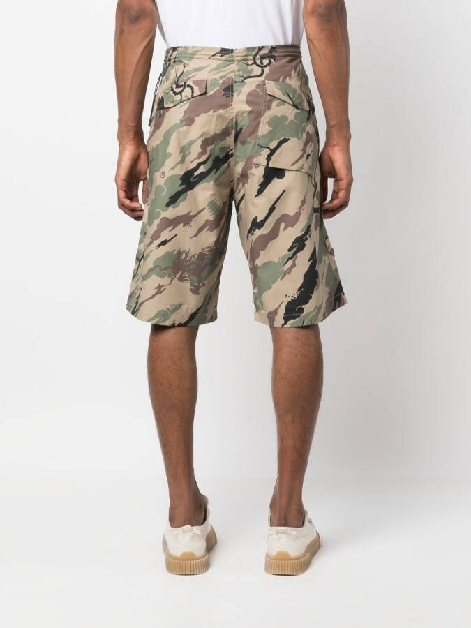 Maharishi Shorts met camouflageprint Beige