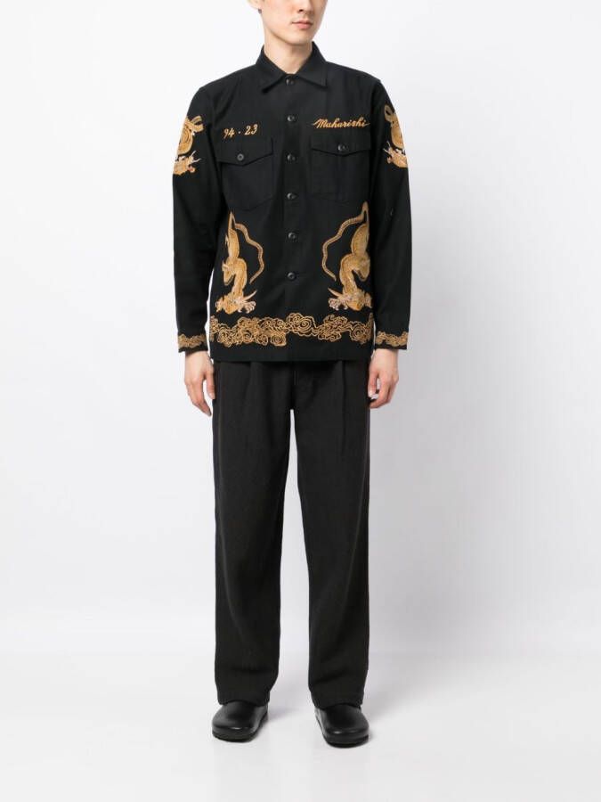 Maharishi Broek met textuur Zwart