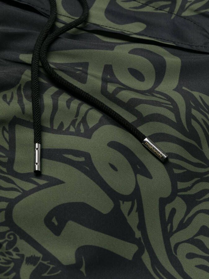 Maharishi Zwembroek met print Zwart