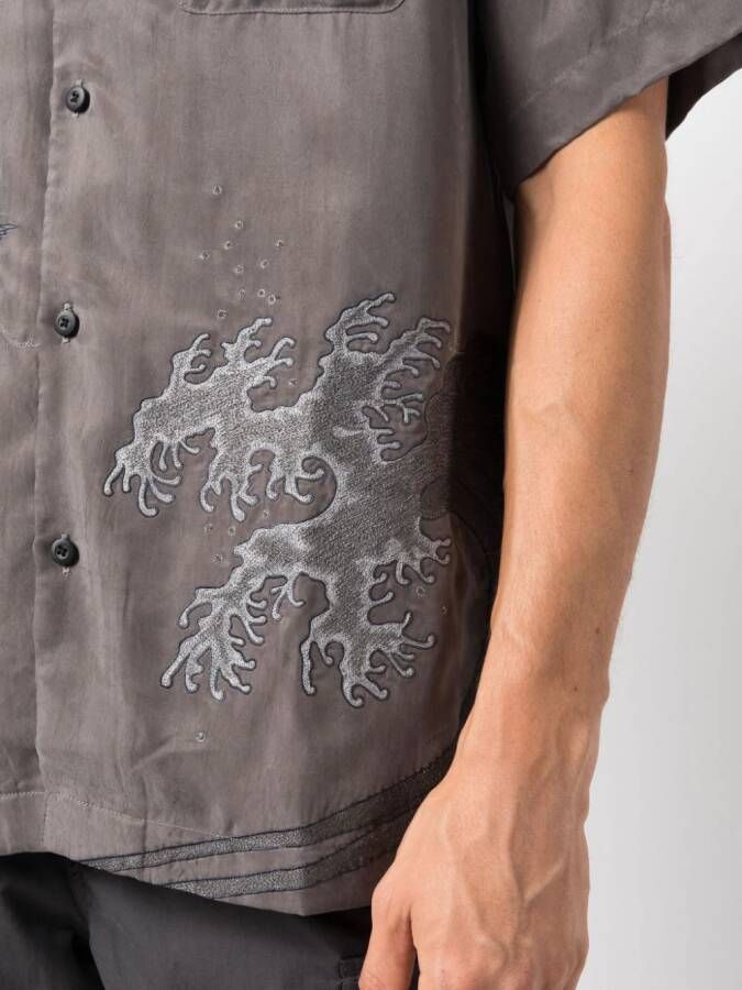 Maharishi Overhemd met borduurwerk Grijs