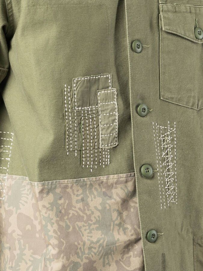 Maharishi Overhemd met patchwork Groen