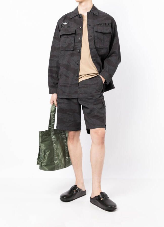 Maharishi Shorts met camouflageprint Zwart
