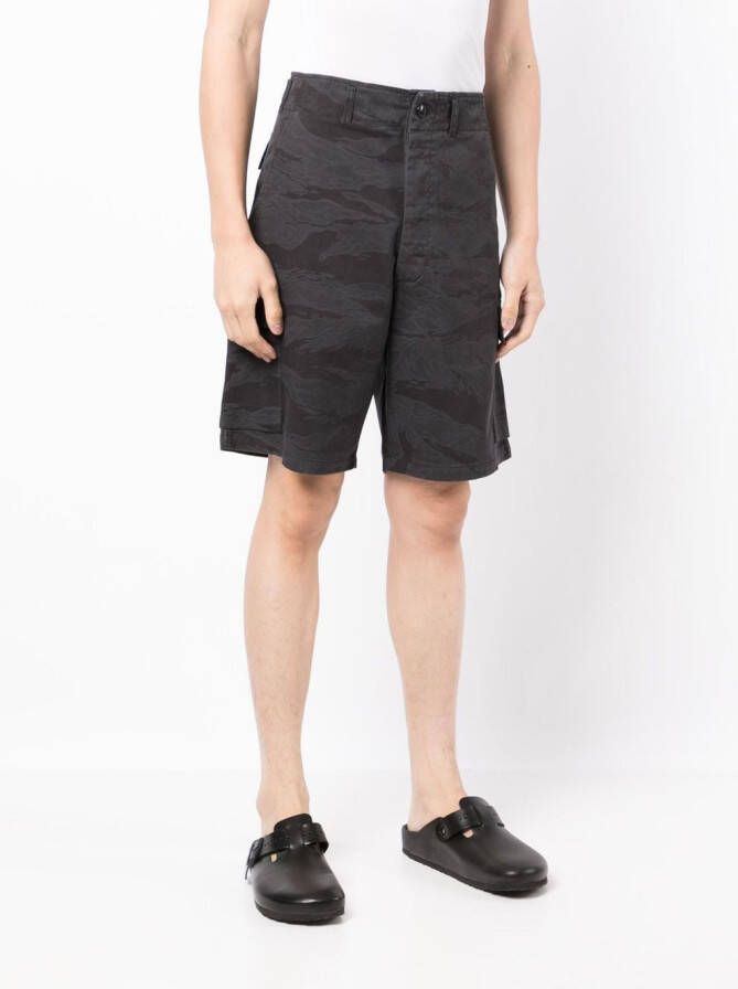 Maharishi Shorts met camouflageprint Zwart