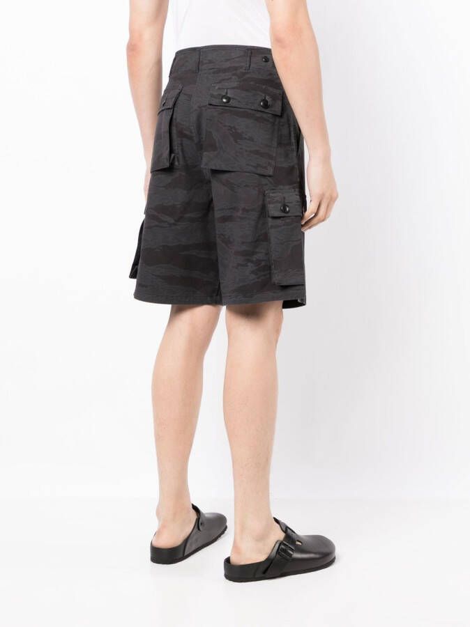 Maharishi Shorts met camouflageprint Zwart
