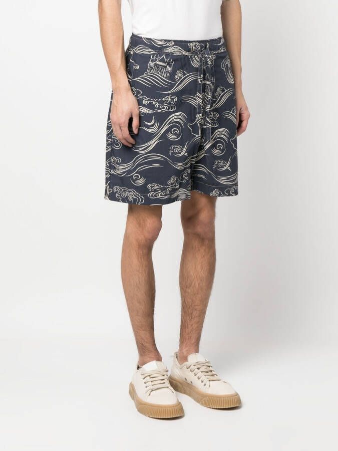 Maharishi Shorts met print Blauw