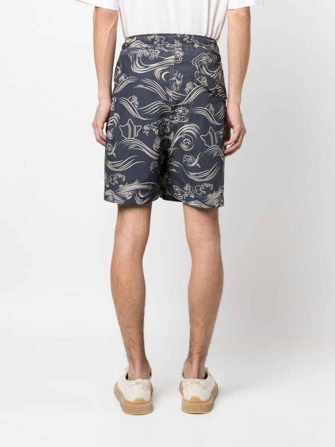 Maharishi Shorts met print Blauw