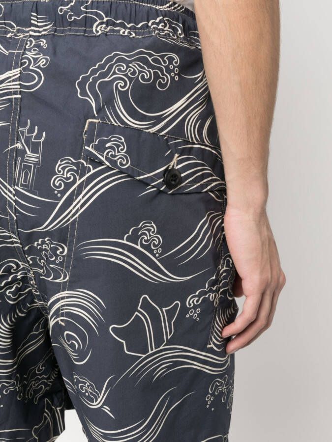 Maharishi Shorts met print Blauw